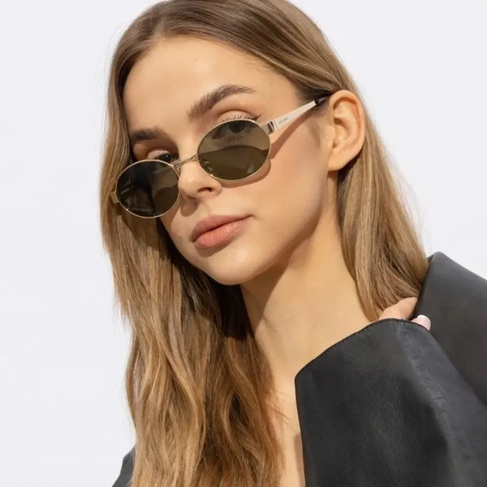 BRAND NEW SAINT LAURENT SL692 003 Gold/Green Unisex Sunglasses - Picture 4 of 13